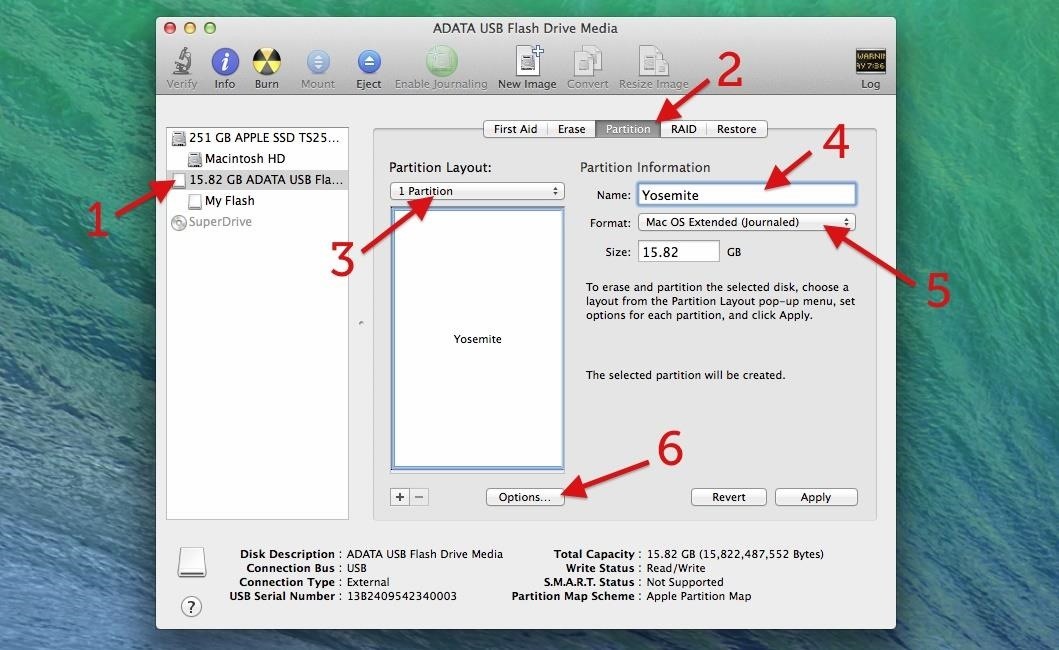 partition format for booting mac usb